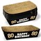 Big Dot of Happiness 80th Birthday Party Paper Food Trays, Disposable Food Boats, Black & Gold, Picnic, BBQ, Double-Sided Paper Meal Holders - 12 Ct